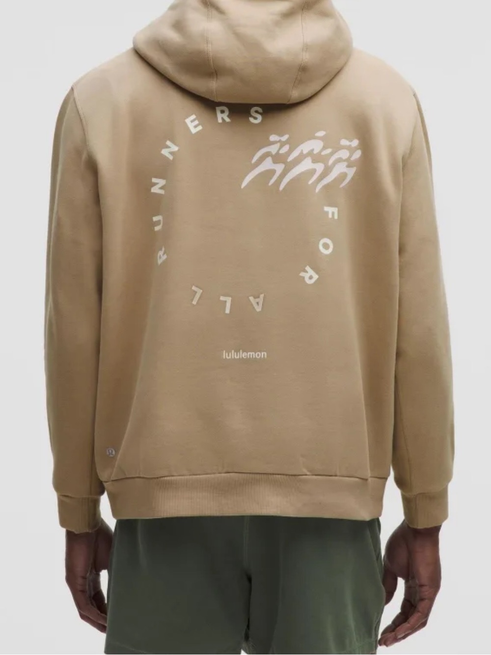 lululemon athletica Tan Hoodie with 'Runners For All' Graphic